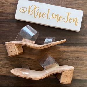 Schutz Cork and Vinyl Victorie Sandals